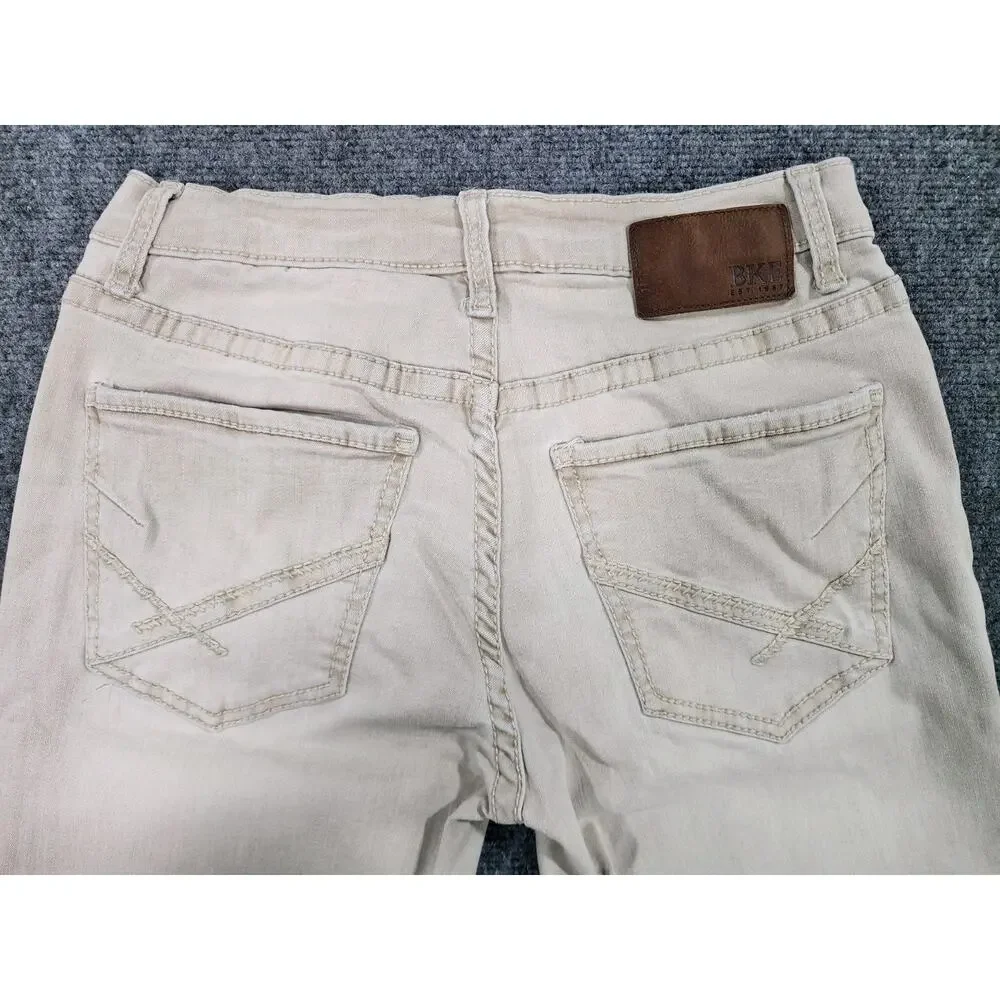 BKE Aiden Men's 30x32 Slim Fit Bootcut Stretch Denim Khaki Beige FPS6638R